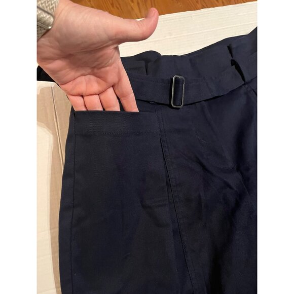 New Banana Republic Factory Women Twill Belted Taper Pant Size 10 Navy High-Rise - Picture 7 of 13